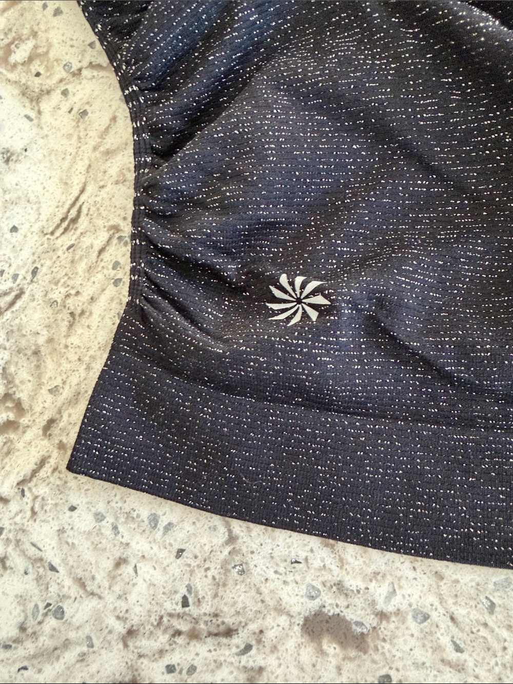 NWT Athleta Speedlight Glow Tee Black Sparkle Racerback Tank Top - Picture 6 of 6